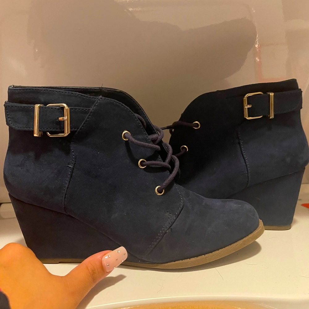 Navy booties